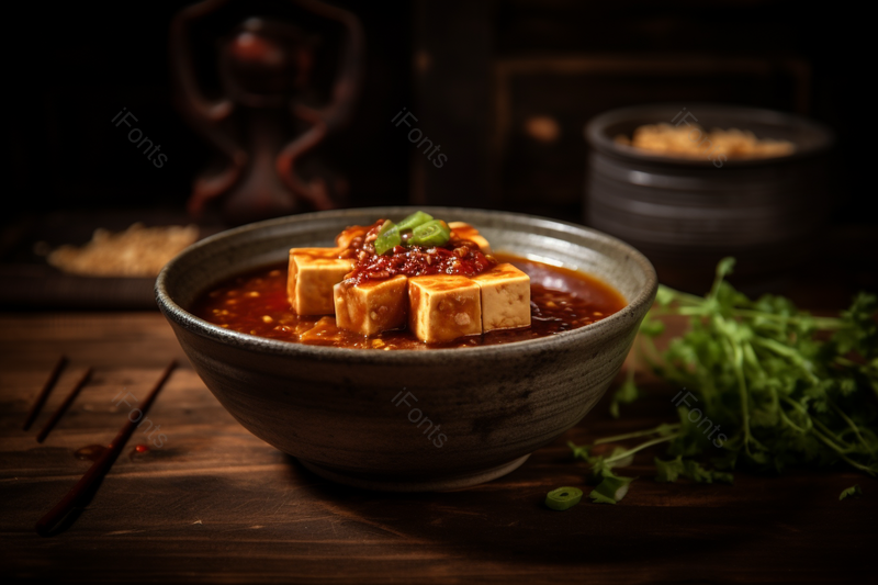 一份爆辣辣椒的美味麻婆豆腐香菜,高清,摄影图,摄影图片,图片大全,摄影图免费下载